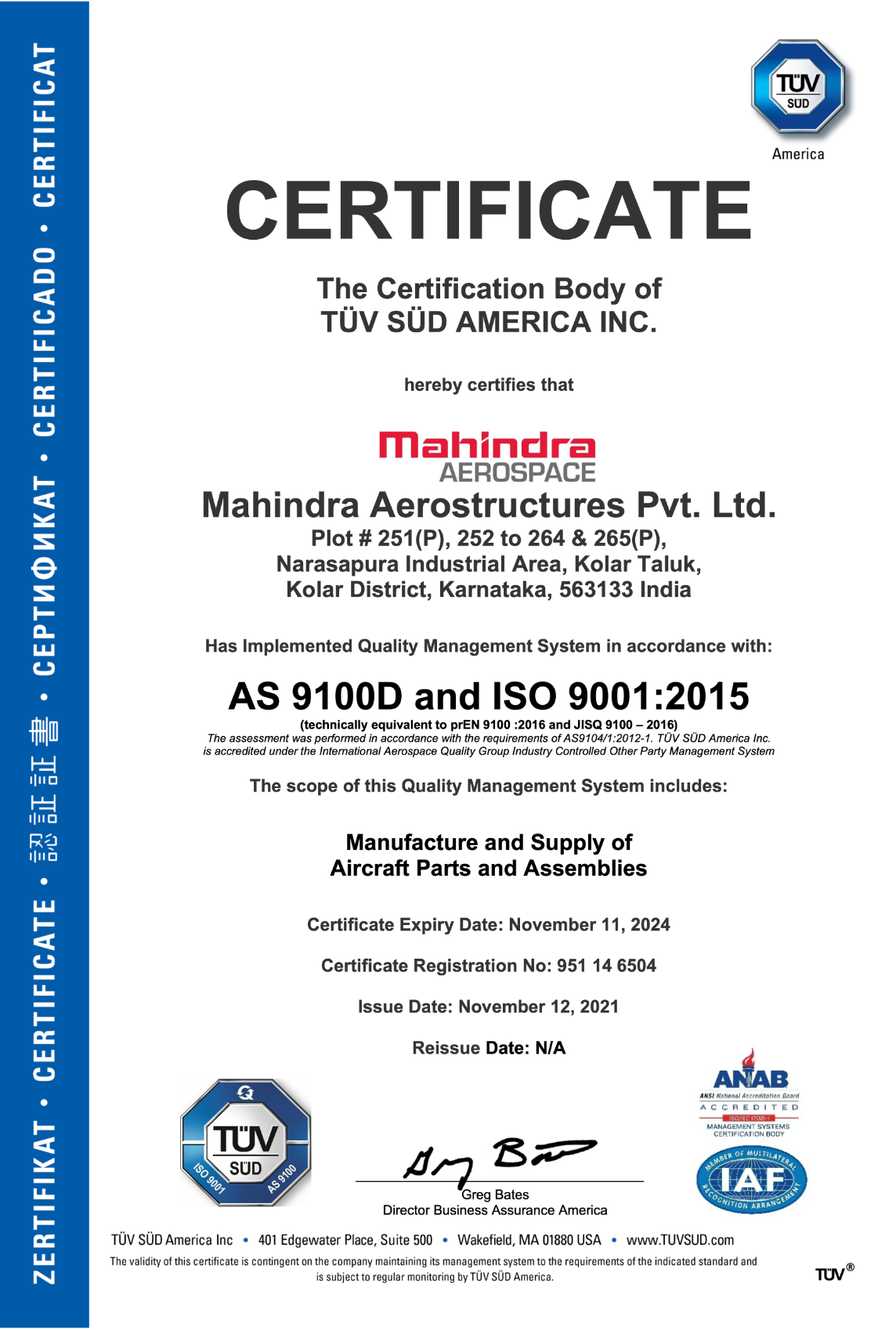 Certificate-AS9100
