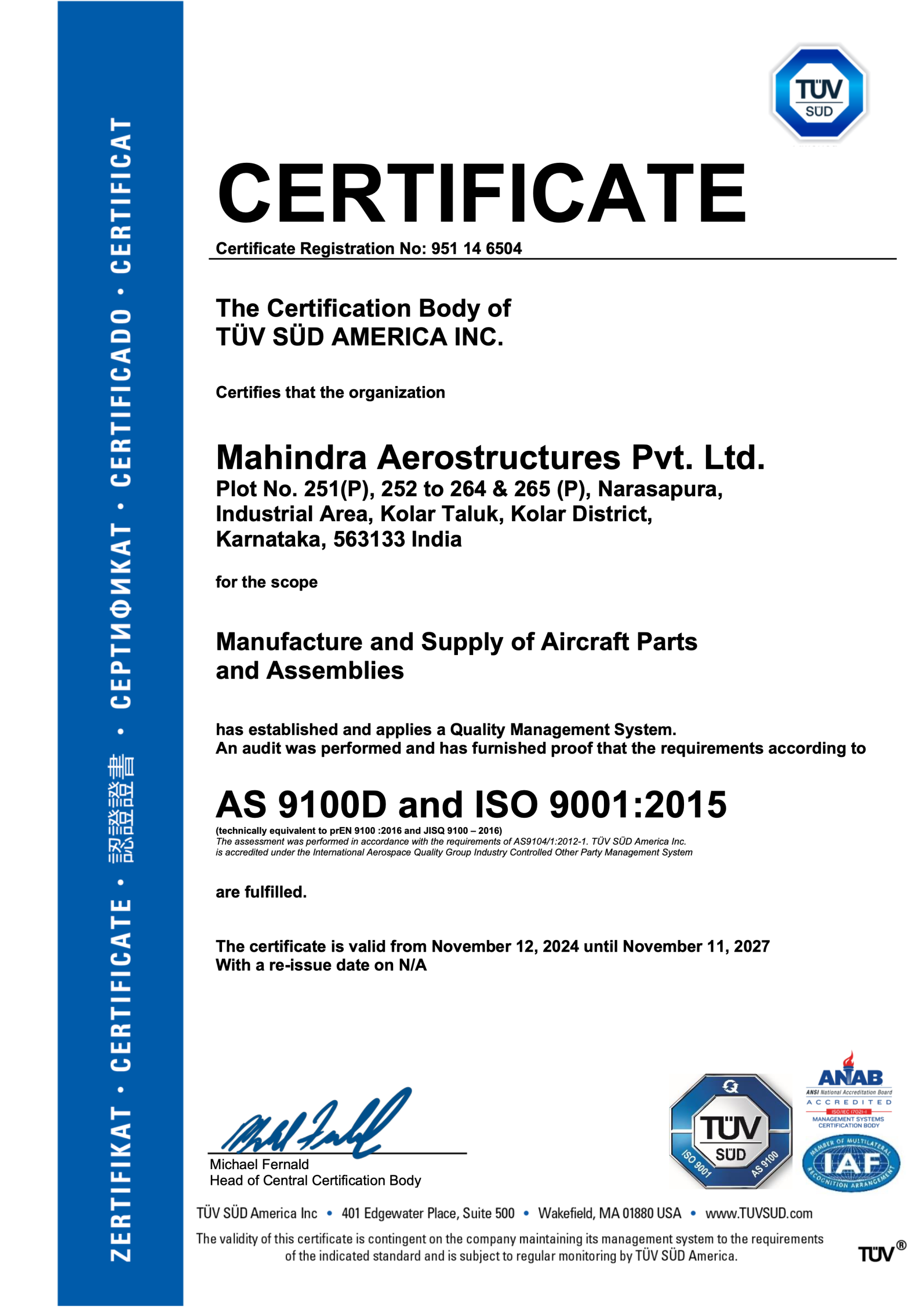 AS 9100D AND ISO 9001:2015
