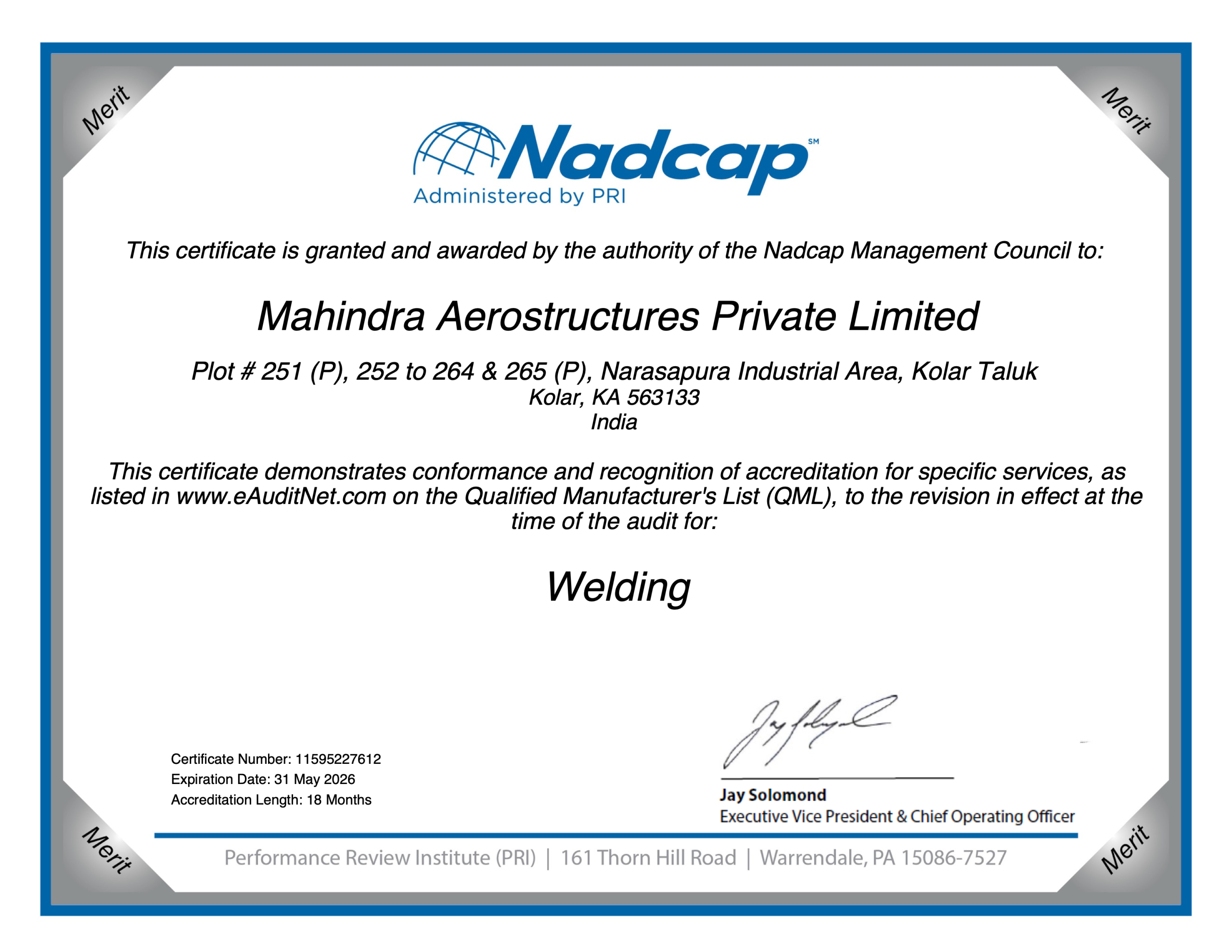 Nadcap : Welding