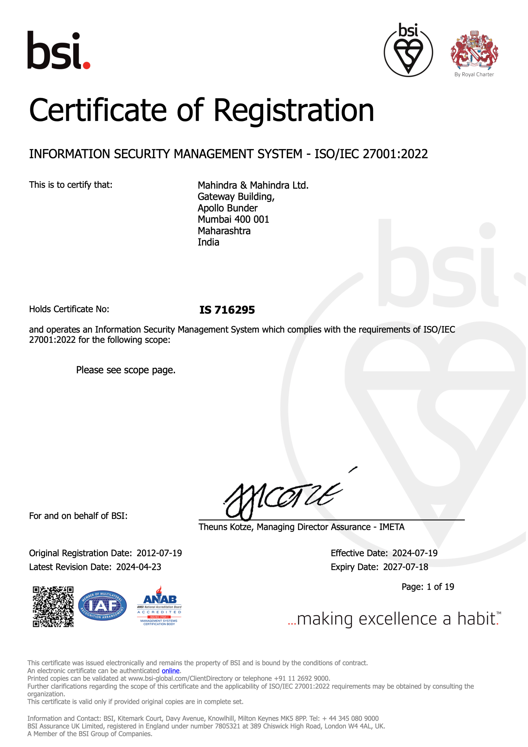 ISO/IEC 27001:2022